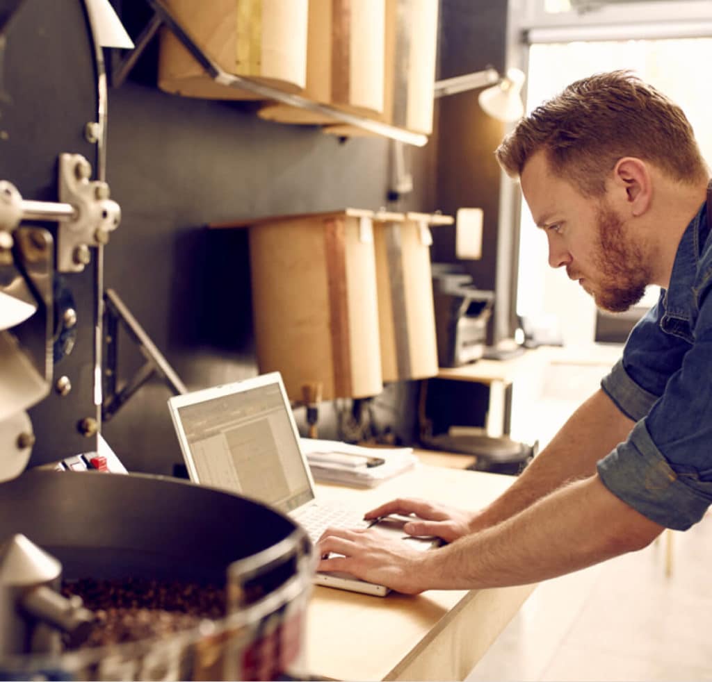 Man working on computer