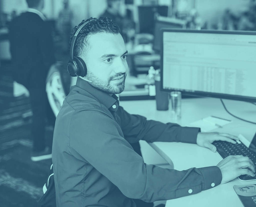 Man working on computer