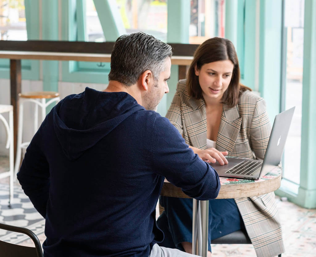 People at a desk