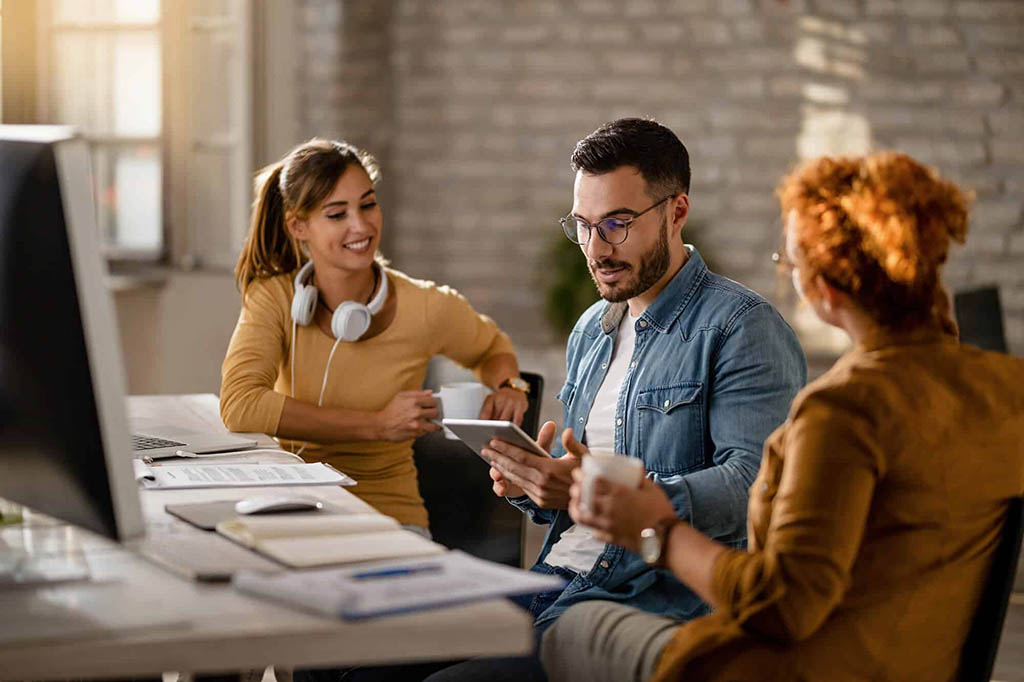 People working at a desk