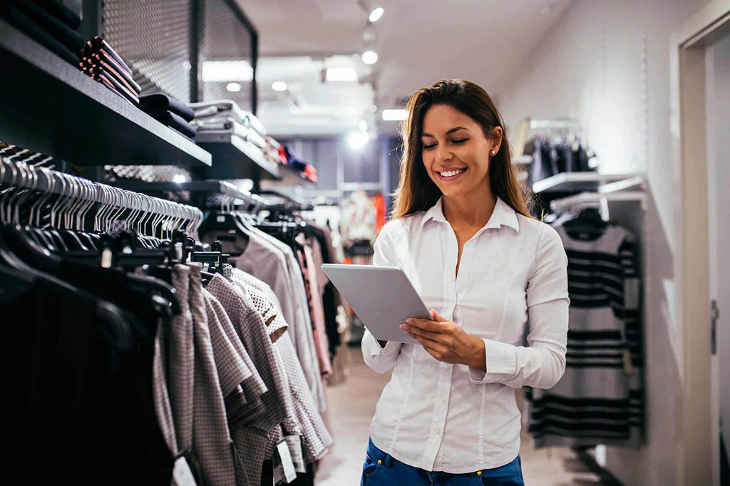 Woman taking inventory