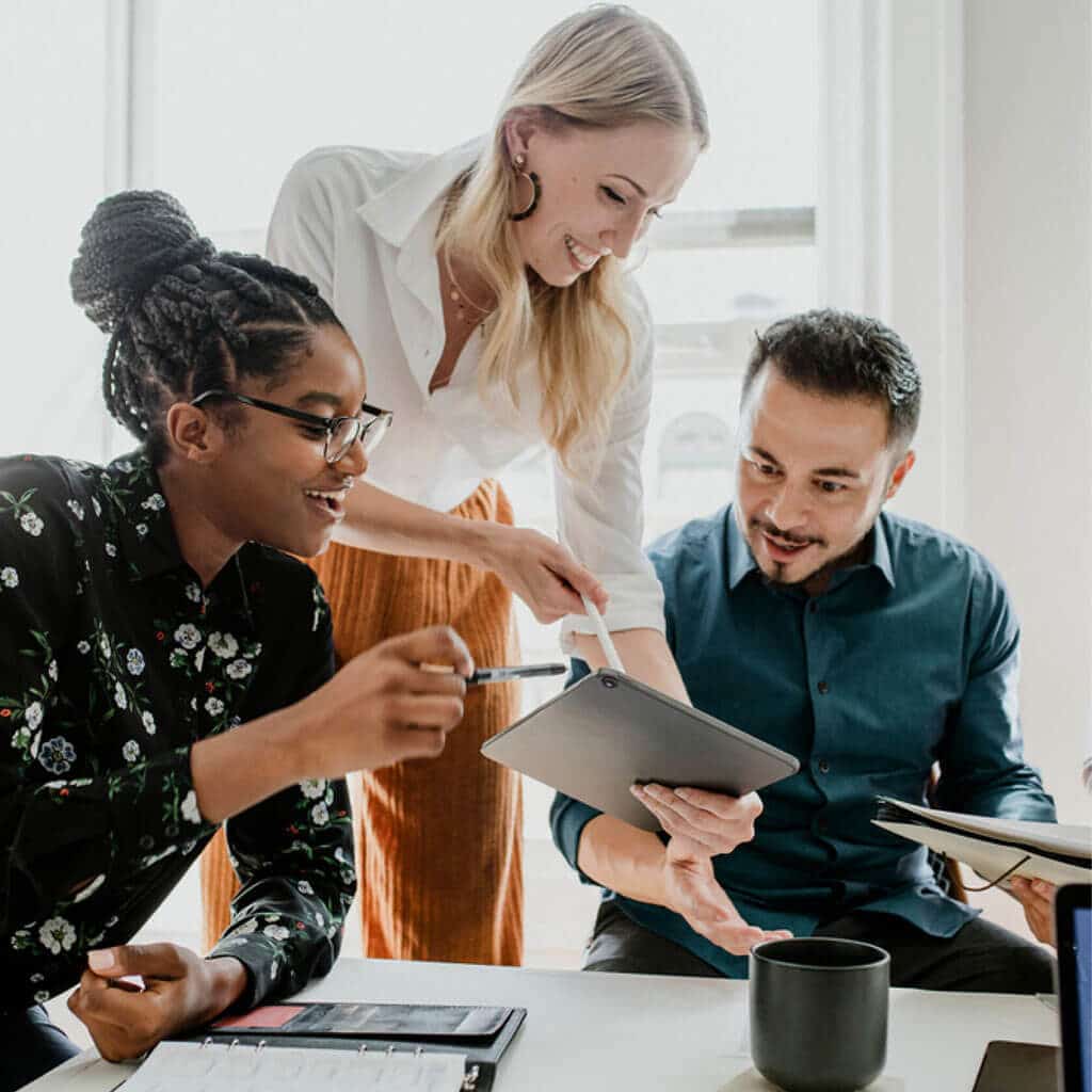 People collaborating at a table